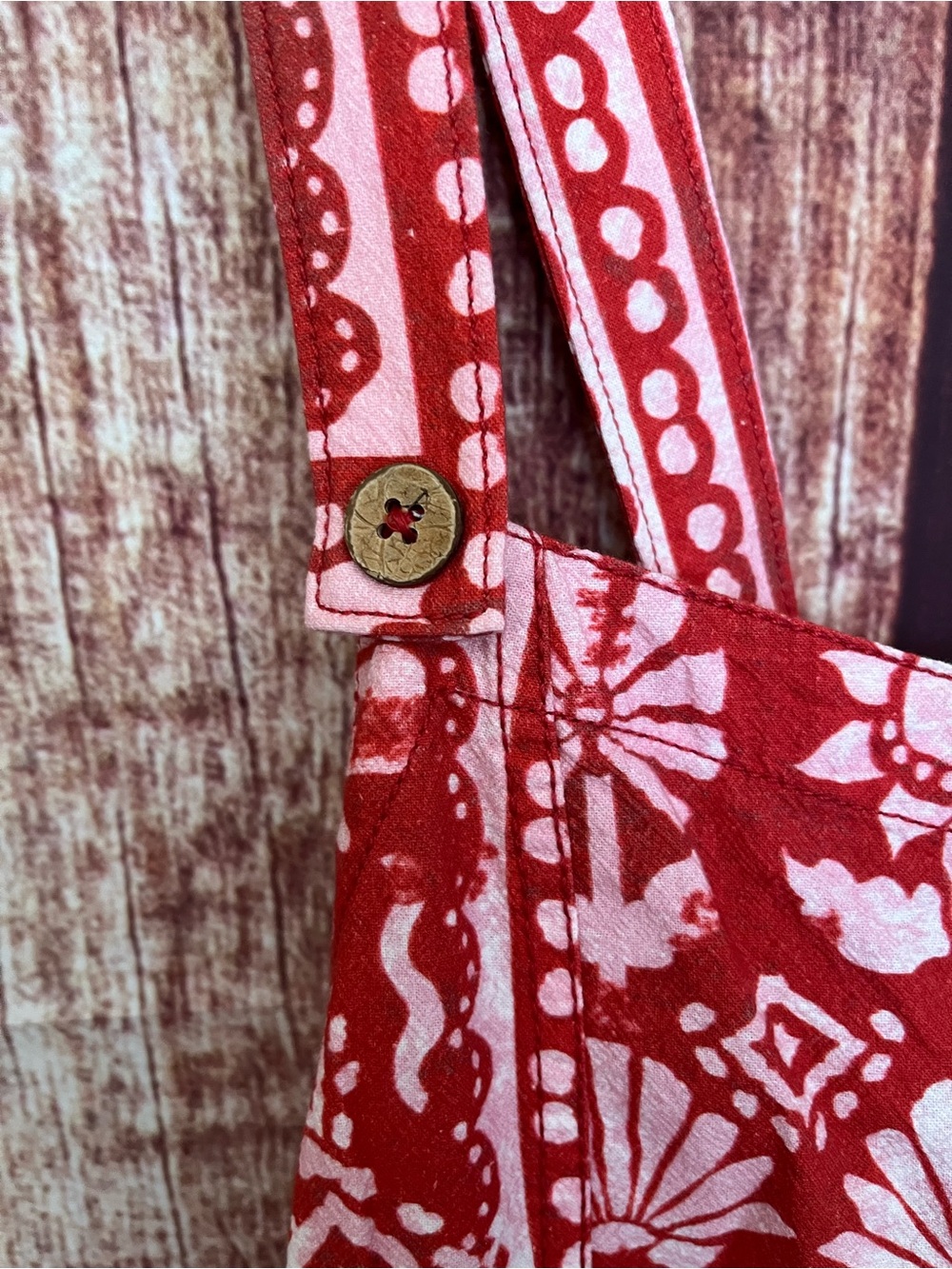 Free People | Tropical Floral Shortalls in Red and Green - Picture 6 of 12